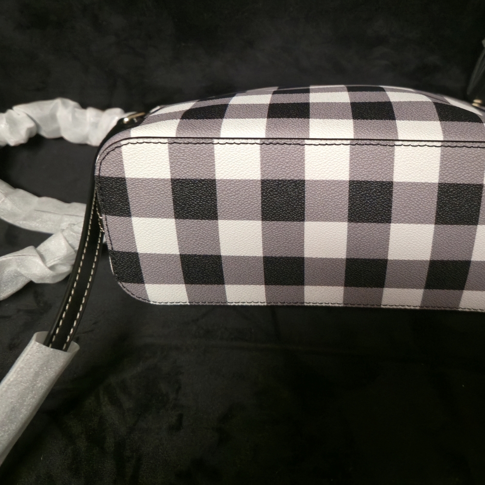Checkered Black and White Women's Bag - Picture 4 of 5